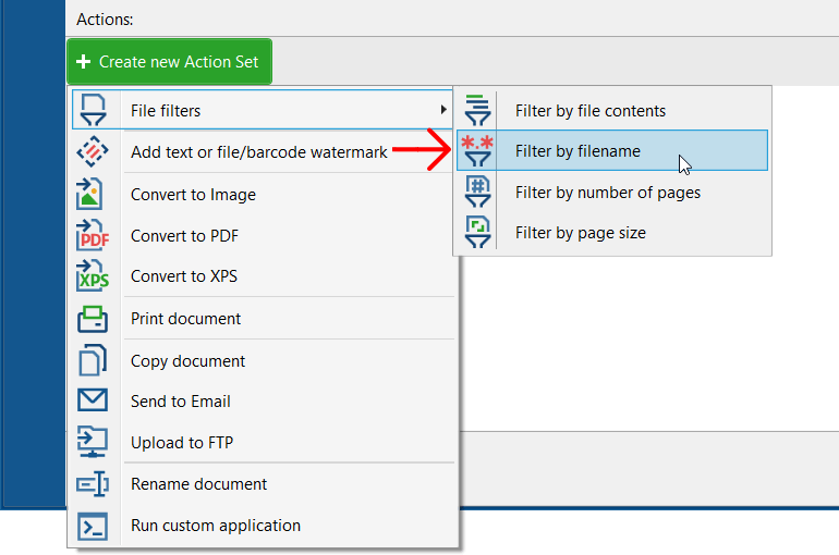 Select specific files by Filename Filter in FolderMill
