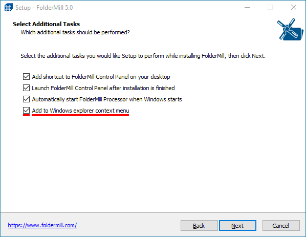 Add to Windows explorer menu - FolderMill