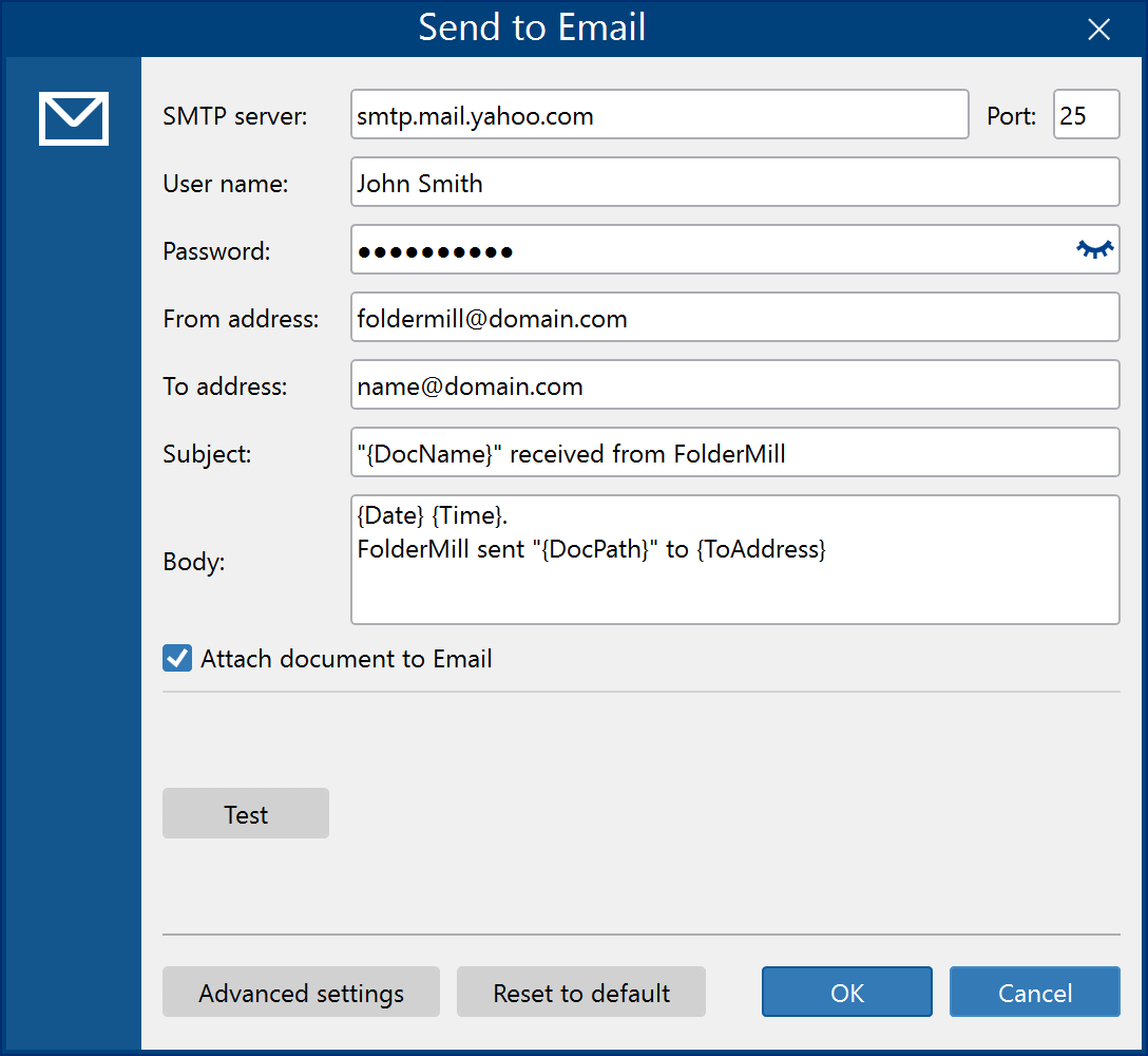 Automate sending files to email (via SMTP)