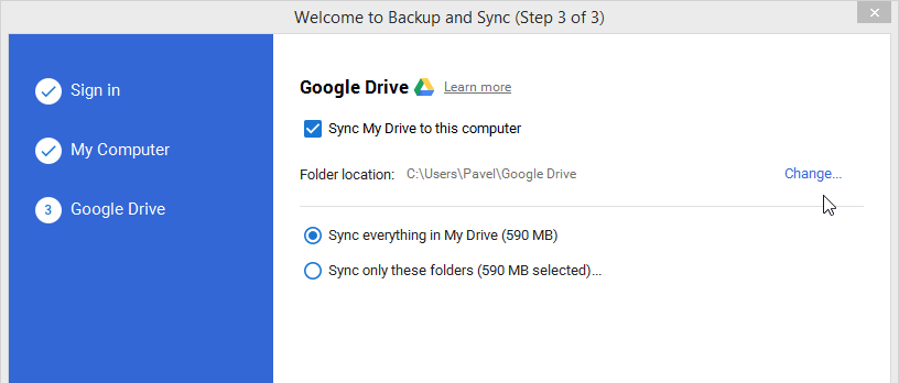 Sync your cloud storage with local folder