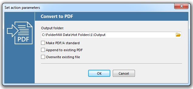 "Convert to PDF" action