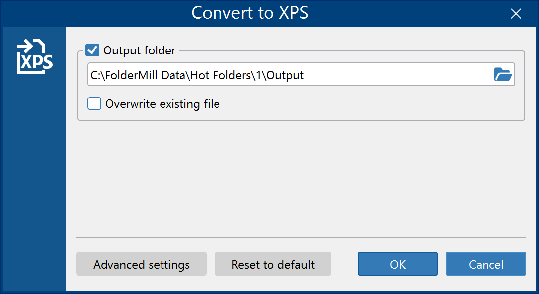 Convert to XPS automatically
