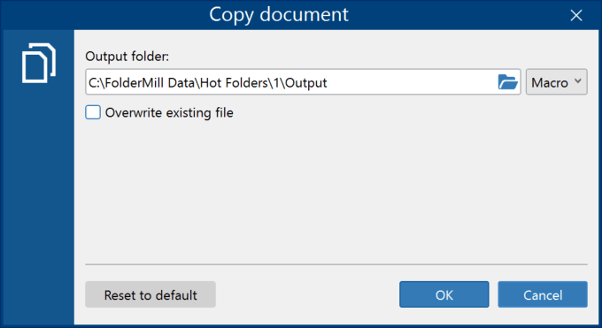 ‘Copy document’ action