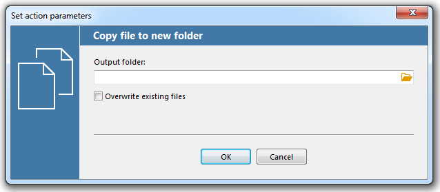 "Copy document to a folder" action