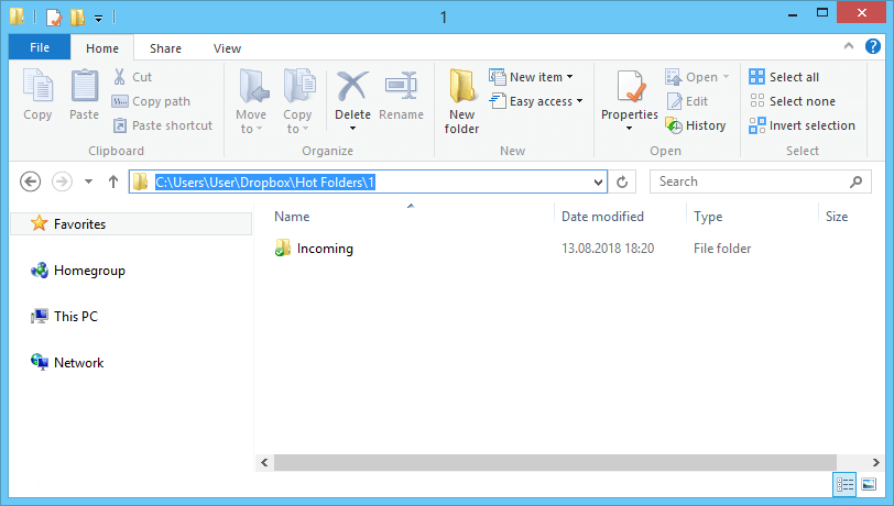 Create a separate folder for FolderMill in Dropbox folder