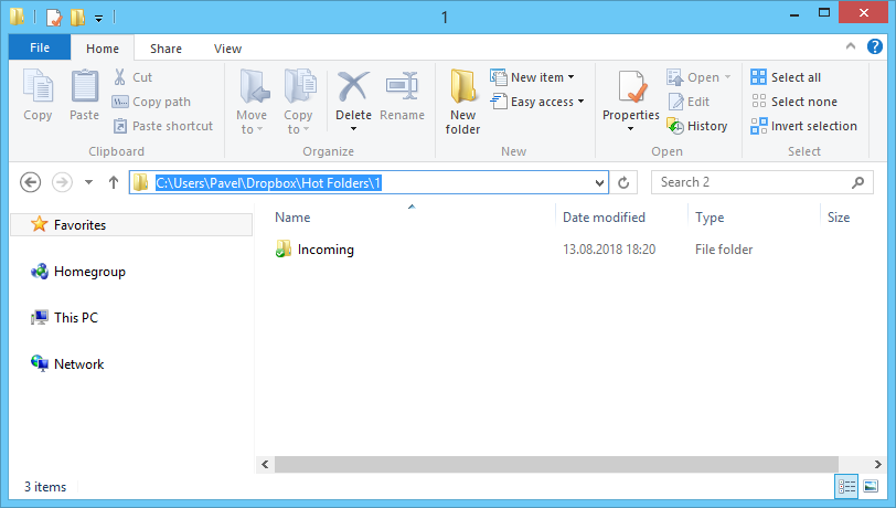Create a separate folder for FolderMill in Dropbox folder