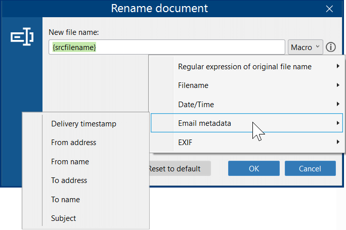 Rename document automatically using email metadata Rename document automatically using email metadata