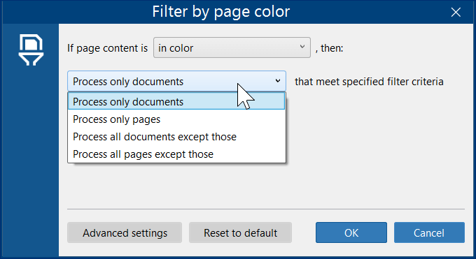 Filter by page color