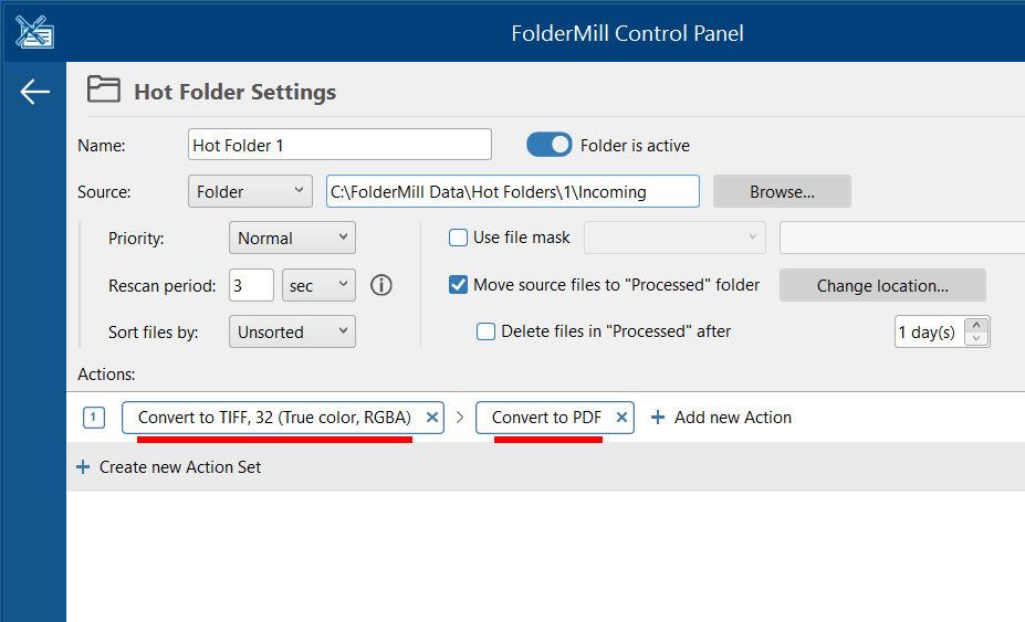 Convert to Image: TIFF and Convert to PDF Action sequence Convert to Image: TIFF and Convert to PDF Action sequence