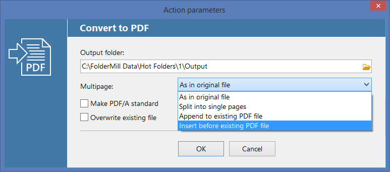 Splitting Multipage PDF by Page Ranges - FolderMill