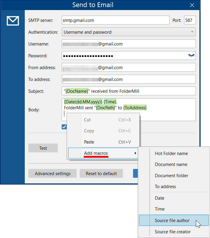 Include file metadata when sending an email with attached file