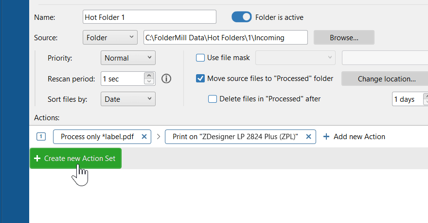 Create new actions set to assign another sequence of Actions