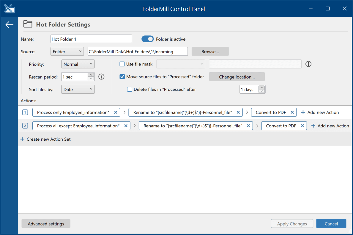 Hot Folder configuration overview
