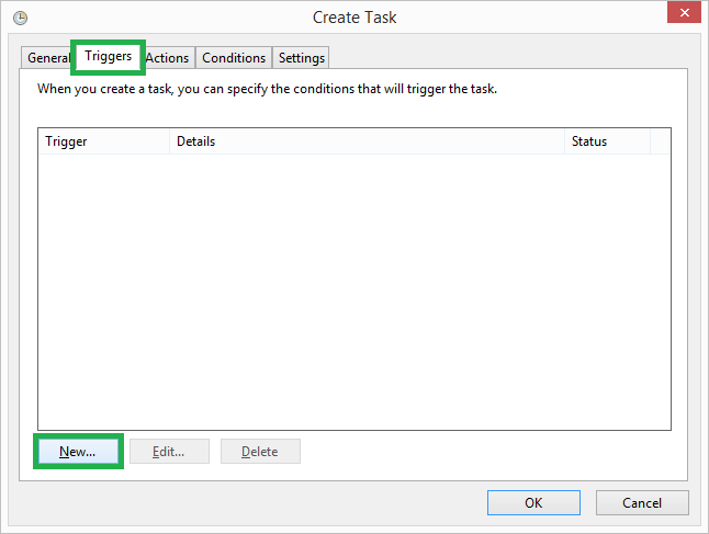 Create a new trigger to launch FolderMill service