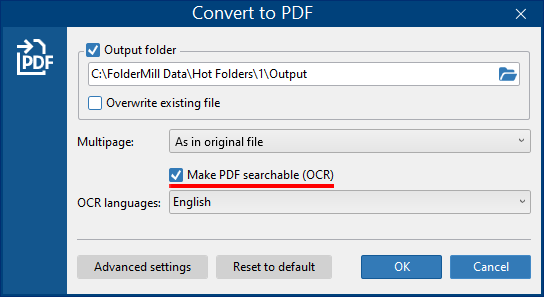 Create searchable PDFs (OCR) - Convert to PDF Create searchable PDFs (OCR) - Convert to PDF