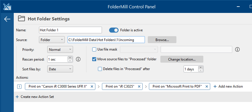 Print on multiple printers with FolderMill