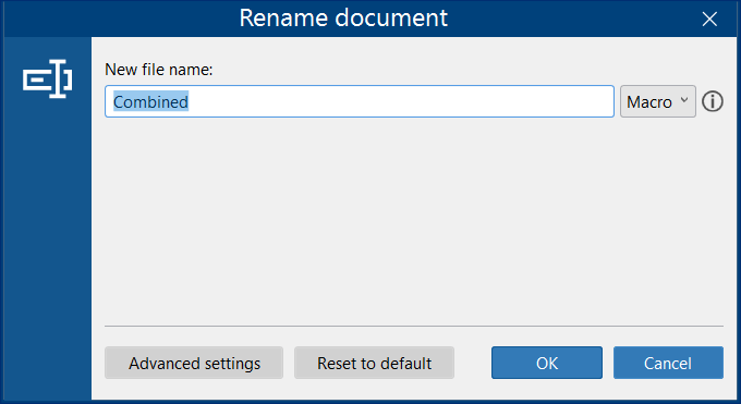 Append to existing PDF or TIFF (Rename document Action)
