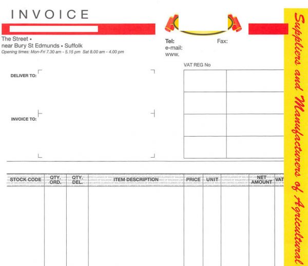 Invoice template in PDF or image format