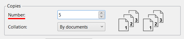 Select number of copies and type of collation