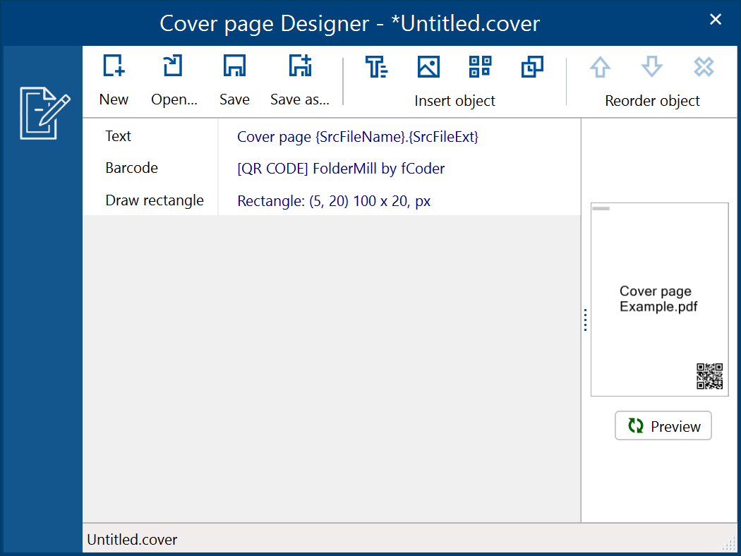 Renewed Cover page Designer in FolderMill