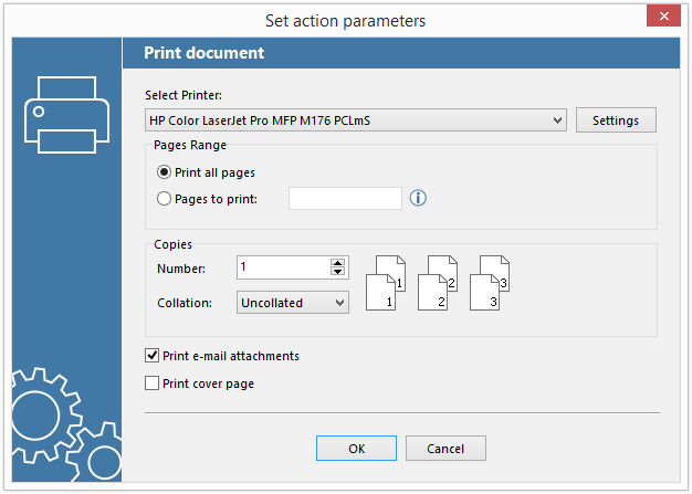 Specify print settings for Hot Folder
