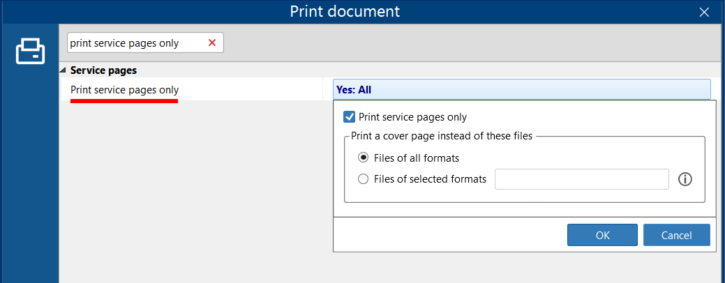Print service pages only