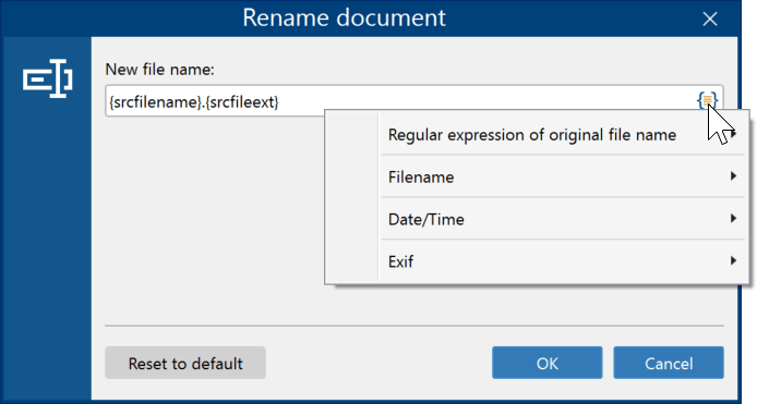 “Rename document” action macros “Rename document” action macros