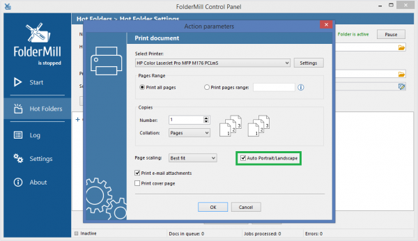 Landscape or Portrait page orientation in FolderMill