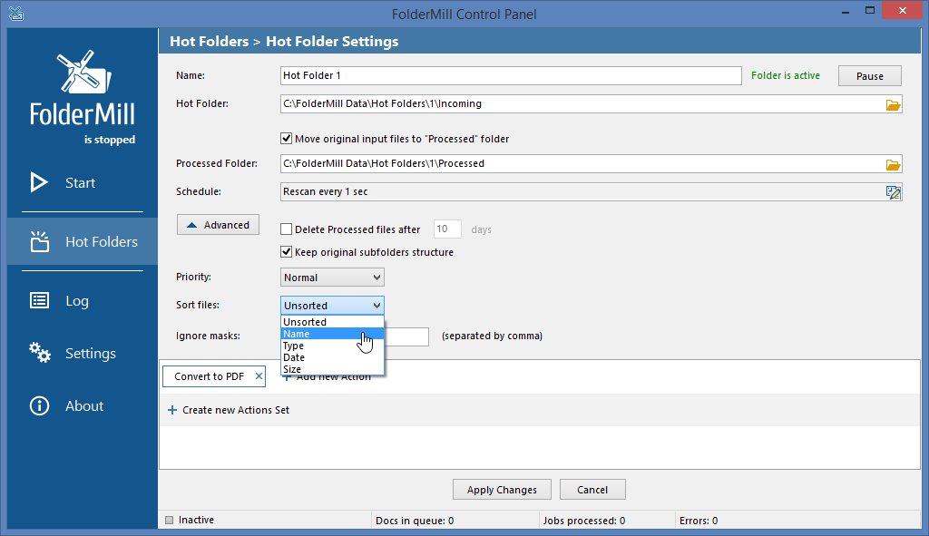 Splitting Multipage PDF by Page Ranges - FolderMill