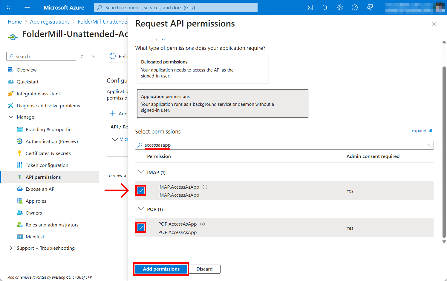Check IMAP.AccessAsApp and POP.AccessAsApp 
