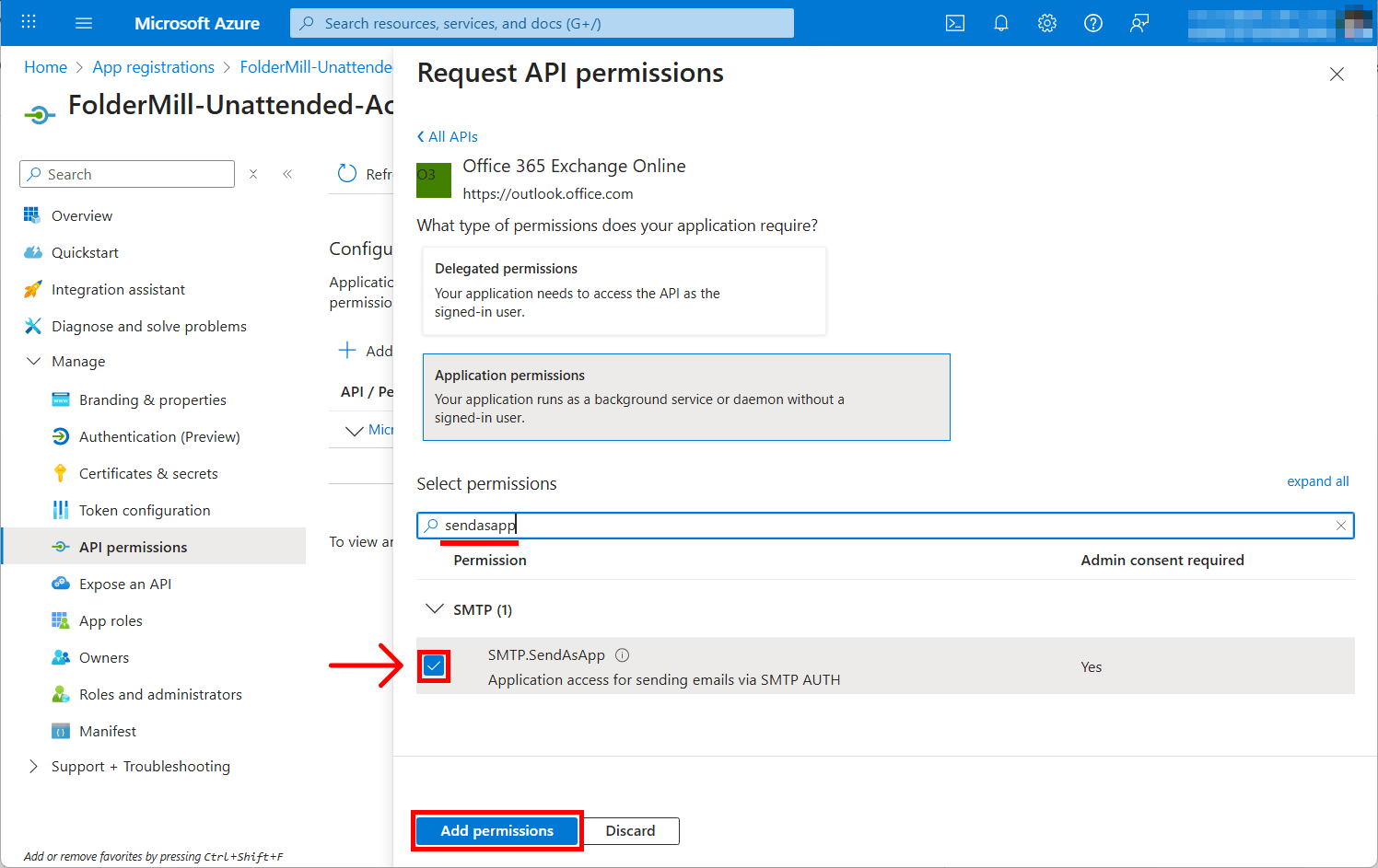 Check SMTP.SendAsApp  