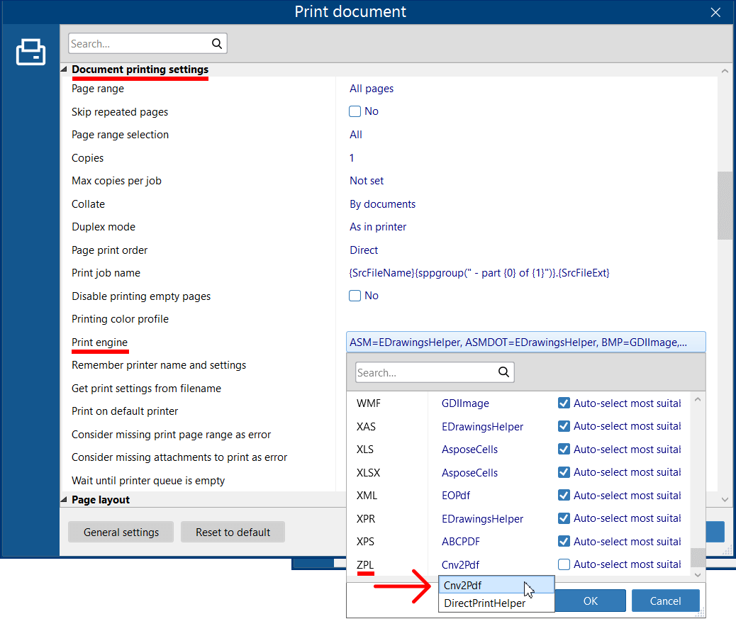 ZPL printing: Change print engine from DirectPrintHelper to Cnv2Pdf ZPL printing: Change print engine from DirectPrintHelper to Cnv2Pdf